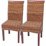 Lot de 2 chaises m45, banane tress�e, 47x54x93cn, pieds marrons