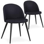 Lot de 2 chaises maury simili p. u. noir Lot de 2 chaises maury simili p. u. noir