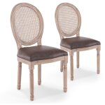 Intensedeco - lot de 2 chaises mdaillon louis xvi cannage rotin vintage