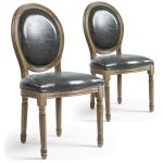 Cotecosy - lot de 2 chaises médaillon louis xvi simili (p. u) gris Cotecosy - lot de 2 chaises médaillon louis xvi simili (p. u) gris