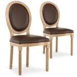 Lot de 2 chaises m�daillon louis xvi vintage marron