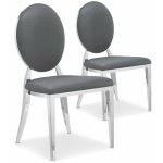 Lot de 2 chaises m�daillon sofia simili gris