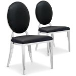 Cotecosy - lot de 2 chaises m�daillon sofia simili noir