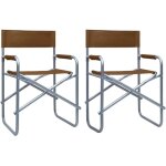Lot de 2 chaises de metteur en scne fauteuil de ralisateur chaise de ralisateur acier marron bsrhs683165 ...