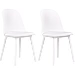 Lot de 2 chaises minimaliste et moderne rembourrage synthétique salle à manger salon cuisine blanc fomby ... Lot de 2 chaises minimaliste et moderne rembourrage synthétique salle à manger salon cuisine blanc fomby ...