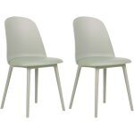 Lot de 2 chaises minimaliste et moderne rembourrage synthtique salle  manger salon cuisine vert clair ...