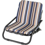 Lot de 2 chaises de plage basses pliantes, bain de soleil avec cadre en aluminium, chaise de camping ...