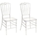 Beliani - lot de 2 chaises en plastique salle � manger inspiration vintage transparent mendon