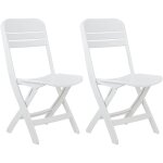 7h seven house - lot 2 chaises pliantes bliss blanches 52x40x82cm 7house