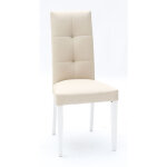 Lot de 2 chaises rembourreés en simili cuir beige Lot de 2 chaises rembourreés en simili cuir beige
