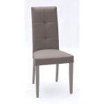 Lot de 2 chaises rembourr�es simili cuir taupe ? assise confortable ? dossier �l�gant avec boutons ? ...