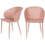 Boite a design - lot de 2 chaises en rsine et mtal - rose - gigi