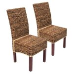 Lot de 2 chaises en rotin banane tress�e pieds marron cds04002