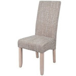 Pegane - lot de 2 chaises sagua beige pour salle  manger, 46 x 108 x 60 cm
