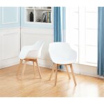 Eggree - lot de 2 chaises salle  manger fauteuils scandinave de cuisine avec pieds en bois de htre ...