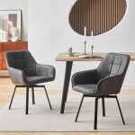 Clipop lot de 2 chaises de salle � manger, pivotantes � 360�, en cuir synth�tique, si�ge rembourr� super ...