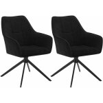 Lot de 2 chaises de salle � manger pivoter � 360�en chenille + velours c�tel� + m�tal, 45 x 41 x 86cm, ...