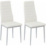 Lot de 2 chaises de salle  manger en pvc chaise de cuisine moderne chaise - blanc