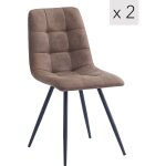 Nordlys - lot de 2 chaises de salle a manger scandinaves capitonnees metal