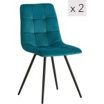 Nordlys - lot de 2 chaises de salle a manger scandinaves capitonnees metal Nordlys - lot de 2 chaises de salle a manger scandinaves capitonnees metal