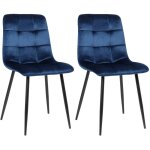 Clp - ensemble moderne de 2 chaises dner avec cadre noir et sige en velours diffrentes couleurs colore ...