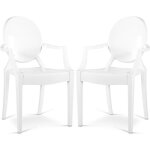 Privatefloor - lot de 2 chaises de salle � manger transparentes - design avec accoudoirs - louis xiv ...