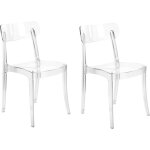 Beliani - lot de 2 chaises de salle � manger transparentes en polycarbonate el�gante covington