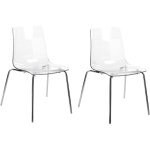 Lot de 2 chaises de salle à manger transparentes en polycarbonate elégante silerton Lot de 2 chaises de salle à manger transparentes en polycarbonate elégante silerton