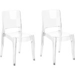 Lot de 2 chaises de salle � manger transparentes en polycarbonate el�gante westbridge