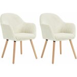 Lot de 2 chaises de salle � manger en velours c�tel� + bois massif, chaise de cuisine 41 x 39 x 83, 5 ...