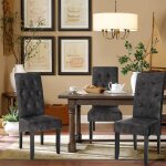 Woltu - lot de 2 chaises de salle  manger en velours - gris fonc - pieds en bois massif - chaises de ...
