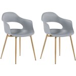 Lot 2 chaises scandinaves assise en plastique gris et pieds effet bois design tendance pour salle à manger ... Lot 2 chaises scandinaves assise en plastique gris et pieds effet bois design tendance pour salle à manger ...
