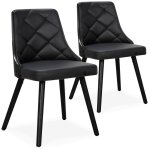 Lot de 2 chaises scandinaves lalix bois noir et simili noir