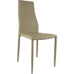 Lot de 2 chaises en simili cuir taupe avec pieds de la m�me couleur