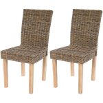 Nova - lot de 2 chaises de sjour littau chaise en osier, rotin kubu