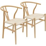 Lot de 2 chaises style scandinave en bois massif