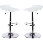 Frankystar ? lot de 2 tabourets de bar pivotants r�glables en m�tal chrom� ? hauteur 57 - 77 cm ? si�ge ...