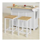 Sobuy - lot de 2 chaises tabourets de cuisine en bois avec repose - pieds, fst29 - wnx2 �