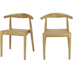 Drawer - lot de 2 chaises en teck et cannage - bois clair - bunga