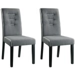 Lot de 2 chaises en tissu et bois d'hva - gris - gabelle