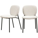 Lot de 2 chaises en tissu bouclette et mtal - cru - dalby