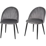 Mh - lot de 2 chaises velours isidore grises