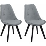Happy garden - lot de 2 chaises en velours nora grises avec coussin
