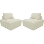 Sweeek - lot de 2 chauffeuses pour canapé modulables velours côtelé velours côtelé crème Sweeek - lot de 2 chauffeuses pour canapé modulables velours côtelé velours côtelé crème