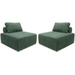 Sweeek - lot de 2 chauffeuses pour canap modulables velours ctel velours ctel vert