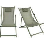Lot de 2 chiliennes en aluminium - vert - brisa