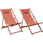 Happy garden - lot de 2 chiliennes cyprus - textil�ne terracotta / structure terracotta