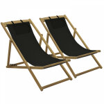 Lot de 2 chiliennes eucalyptus noir