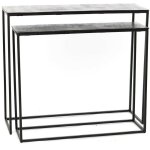 Amadeus - set de 2 consoles silver100x30x85 cm en fonte d'aluminium
