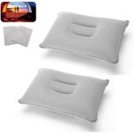 Lot de 2 coussins gonflables de camping, gris, pour le bureau, les week - ends, les vacances  la plage, ...